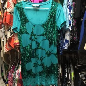 Trina Turk Jersey Sequin Dress Large